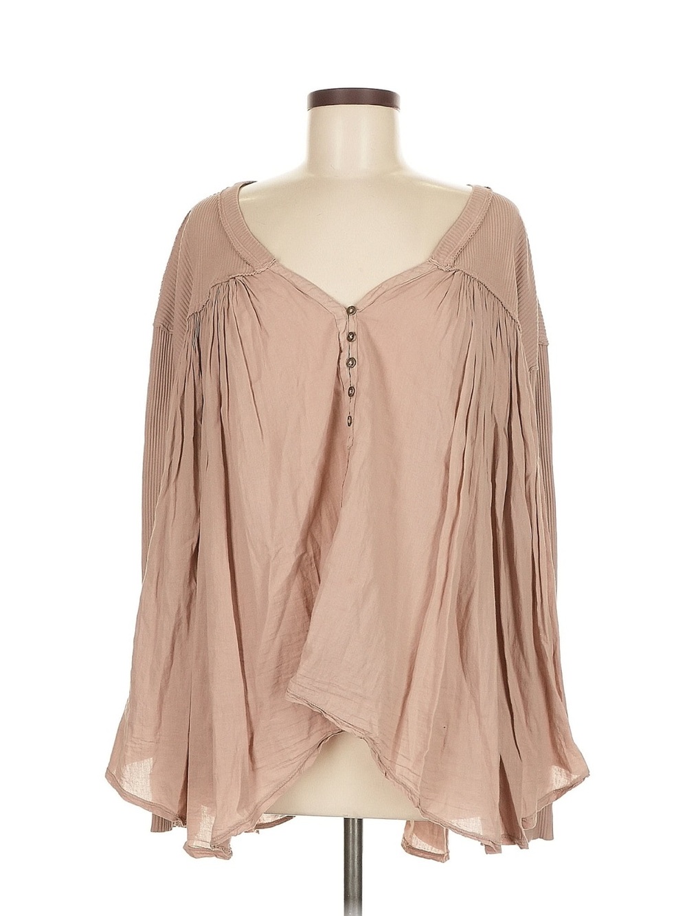 We The Free tan Boho Henley Tunic